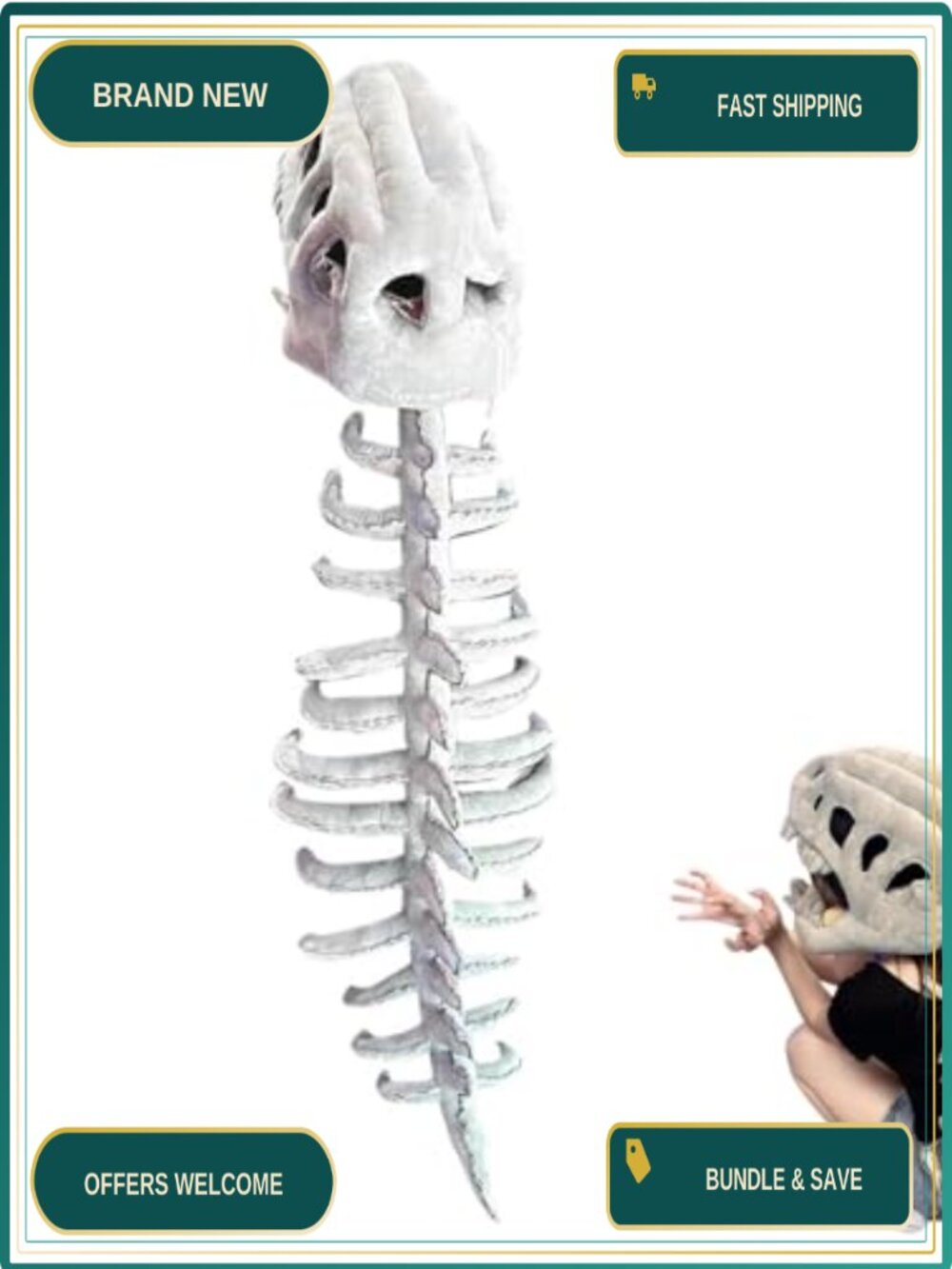 3D Skeleton Dinosaur Halloween Costume Plush Quick-Zip Unisex